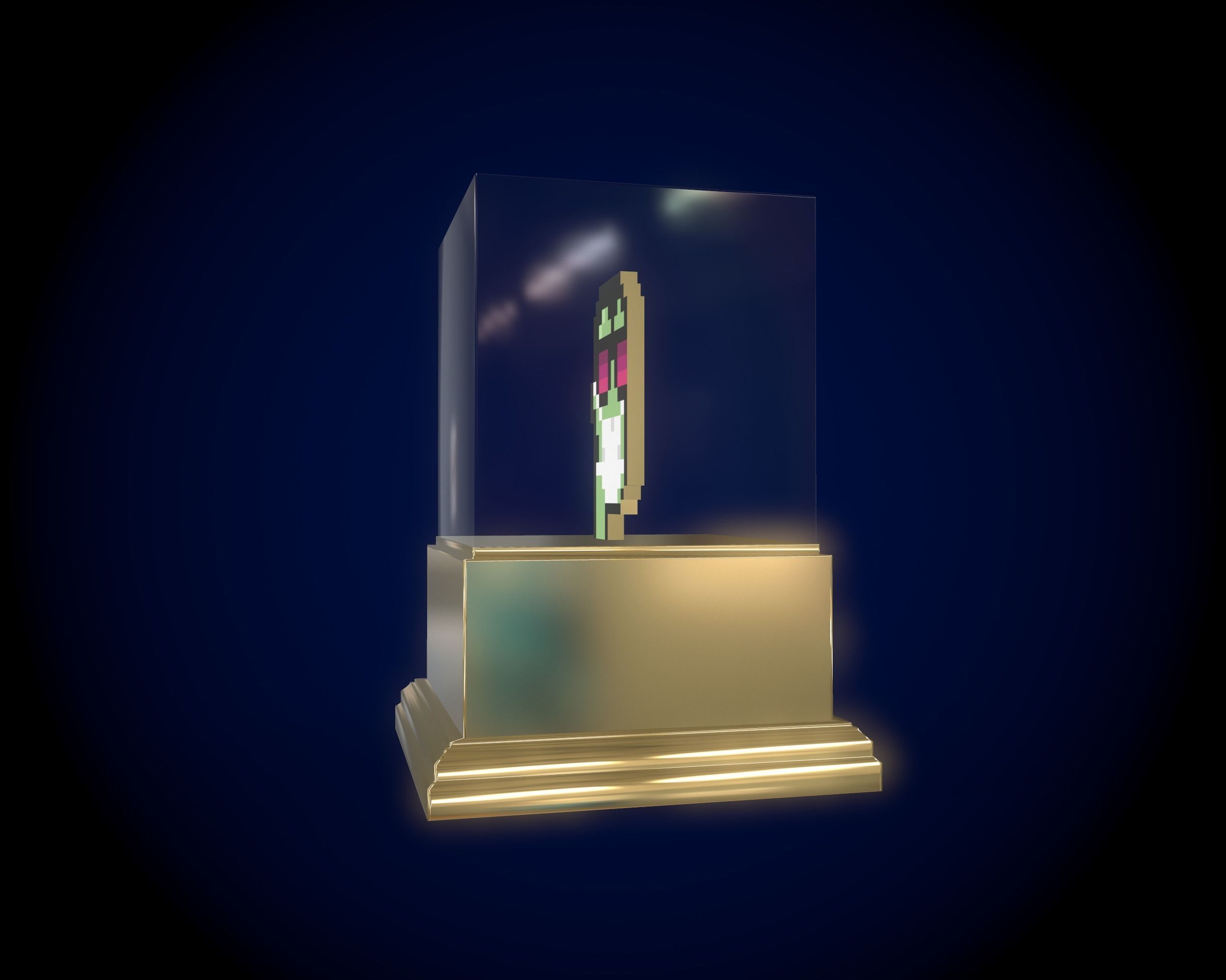 Gold Punk Low-poly 3D model_5