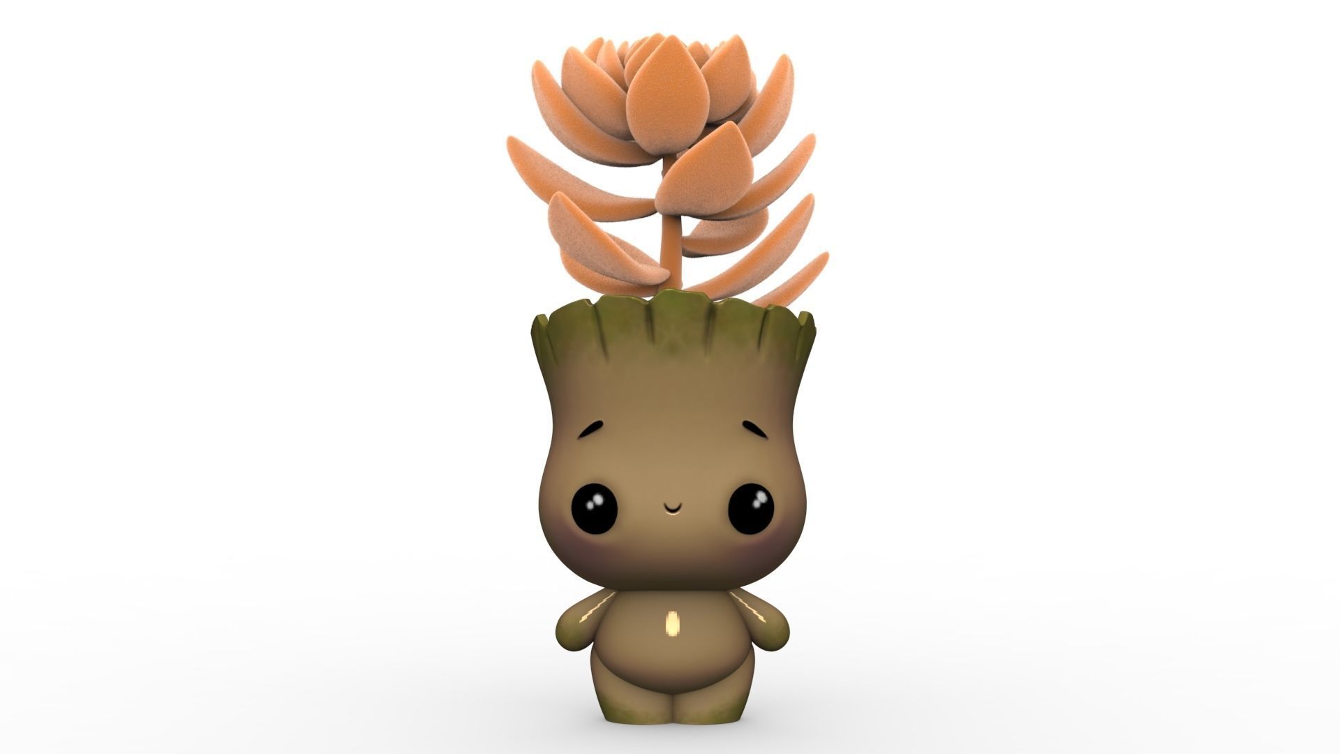 CUTE FAT GROOT PLANTER 3D print model_3