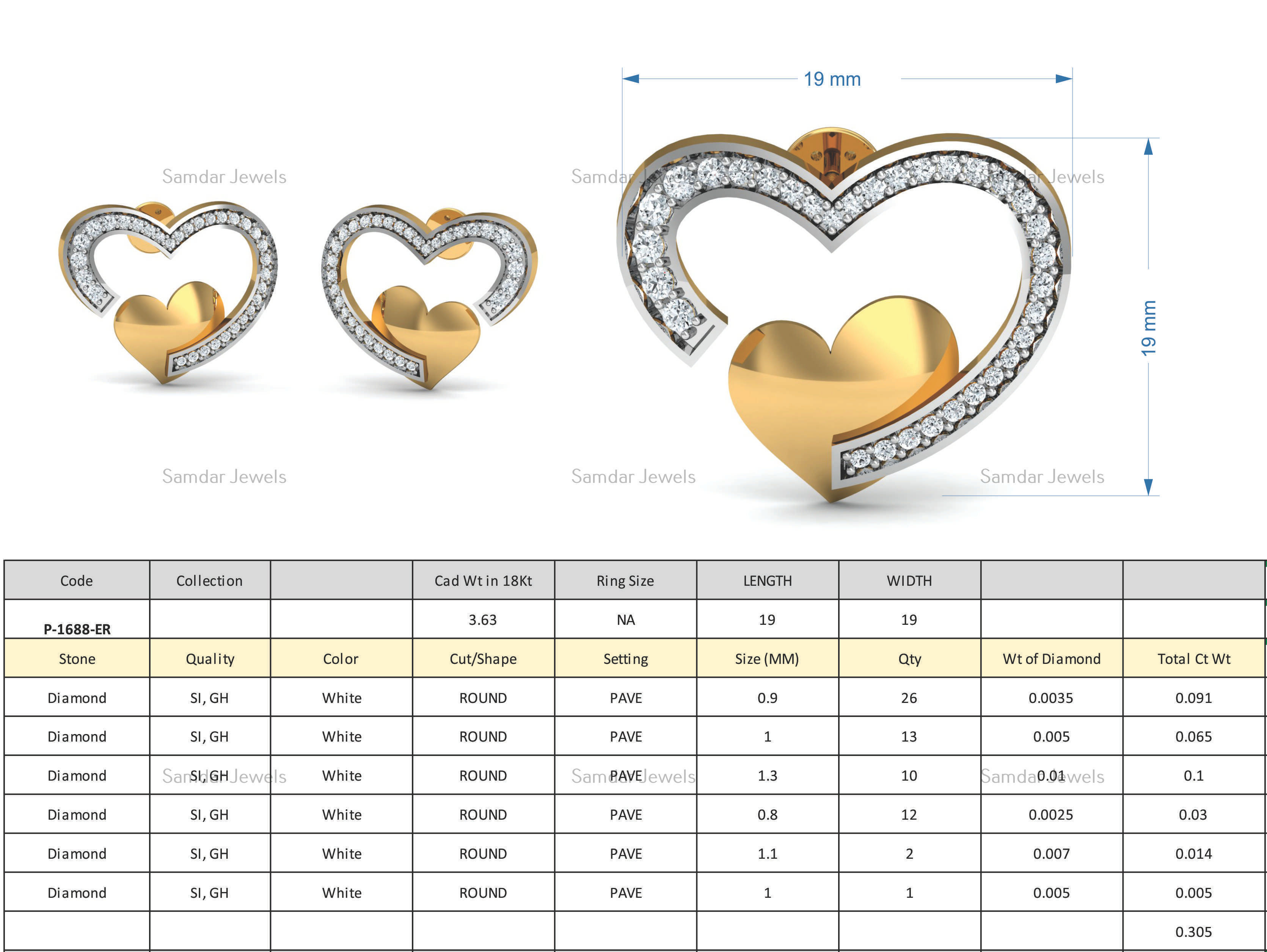 Earring Pendants And Rings Lot Printable Model p1688 3D print model_9