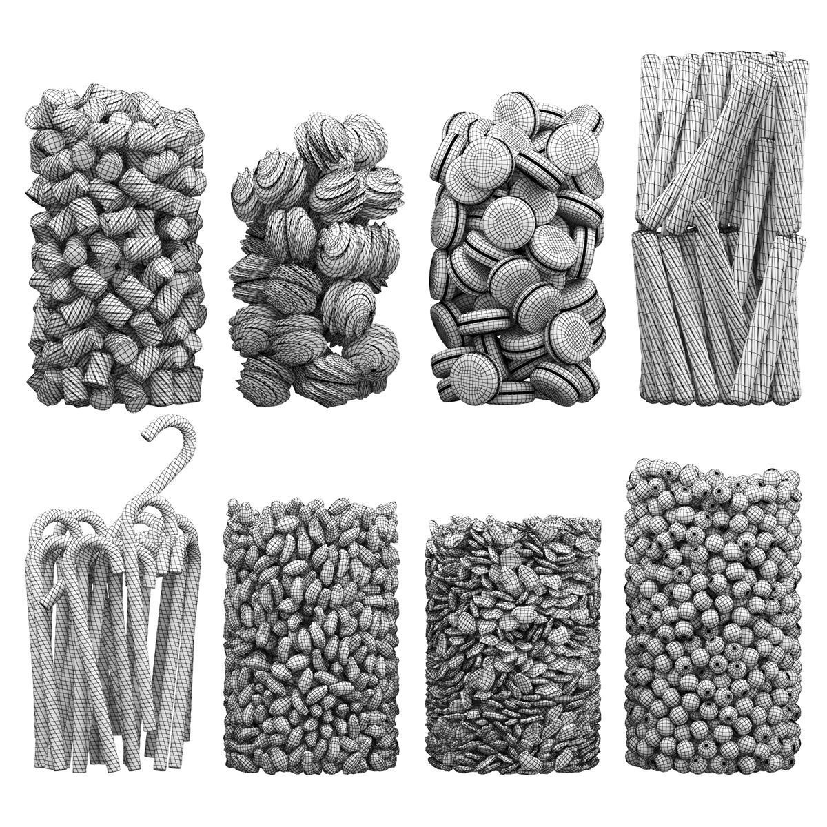 Sweets In Round Jars 3D model_2