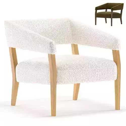 Angled Arm Club Chair Westelm 3D model