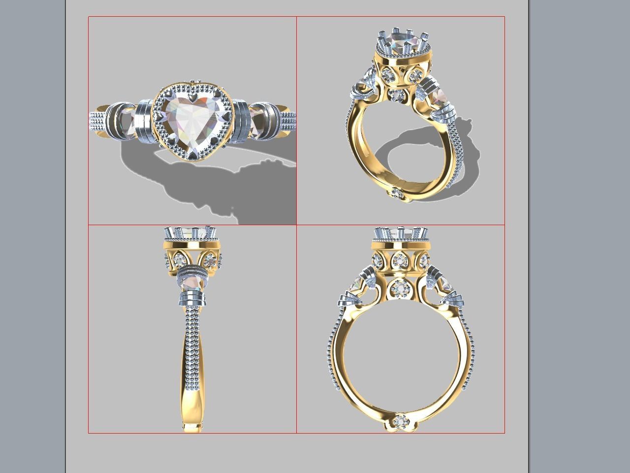 all hearts wedding band stl file verified  3D print model_2