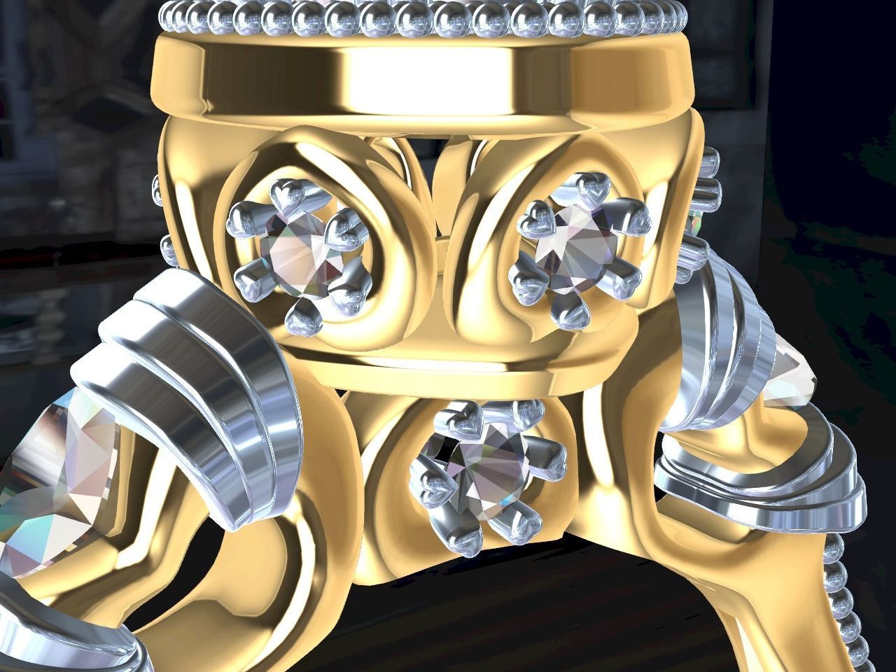 all hearts wedding band stl file verified  3D print model_14