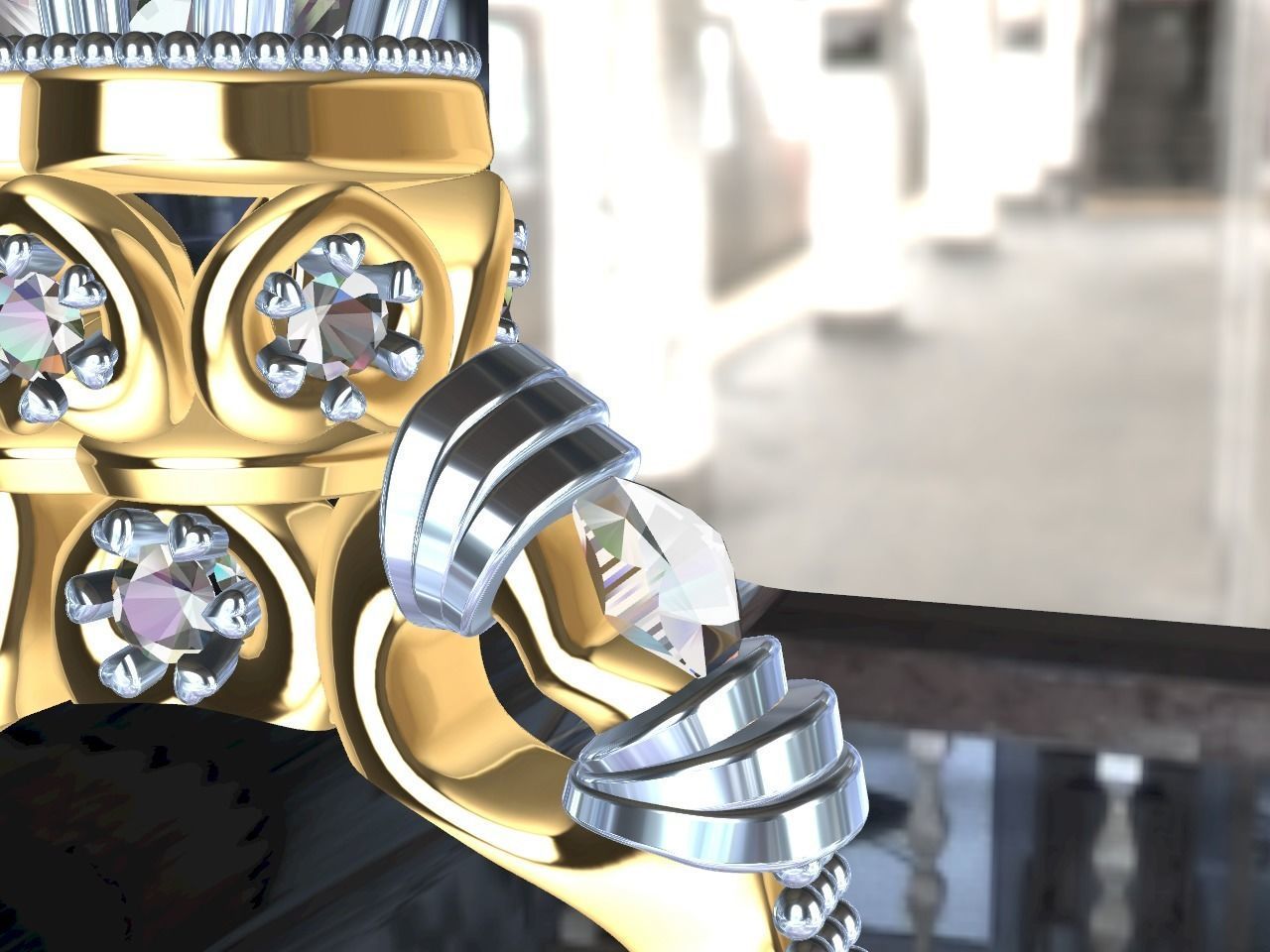 all hearts wedding band stl file verified  3D print model_23