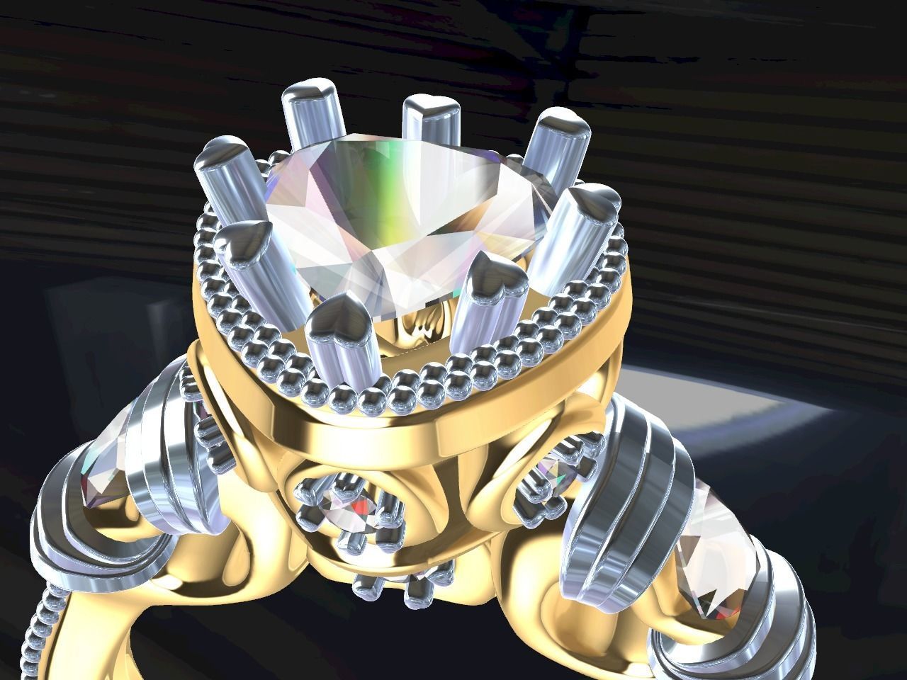 all hearts wedding band stl file verified  3D print model_21