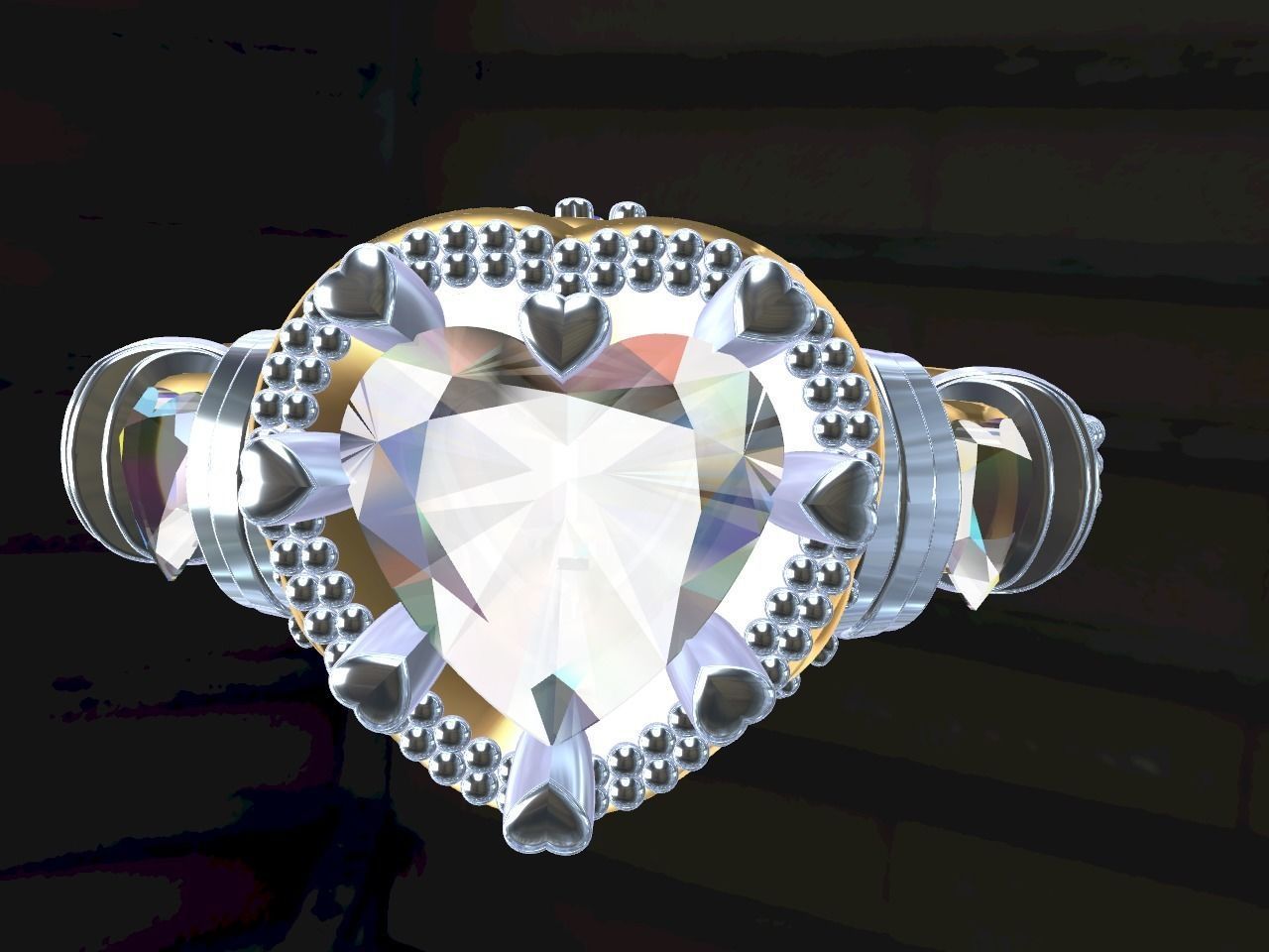 all hearts wedding band stl file verified  3D print model_6