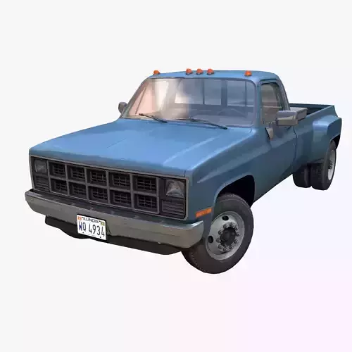 Pickup truck 1ton Low-poly 3D model