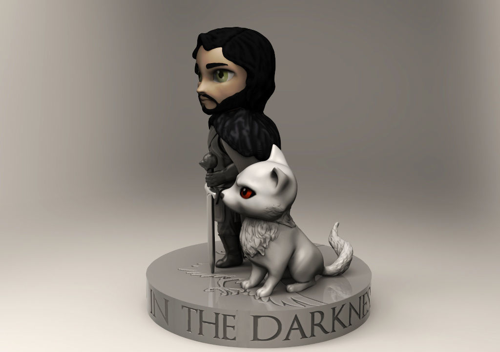 Jon Snow chibi 3D print model_1