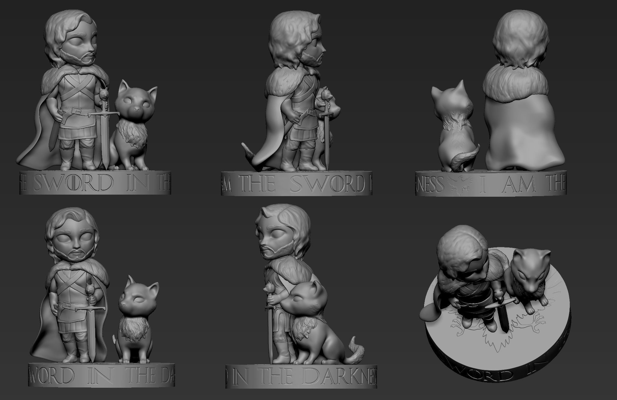 Jon Snow chibi 3D print model_2