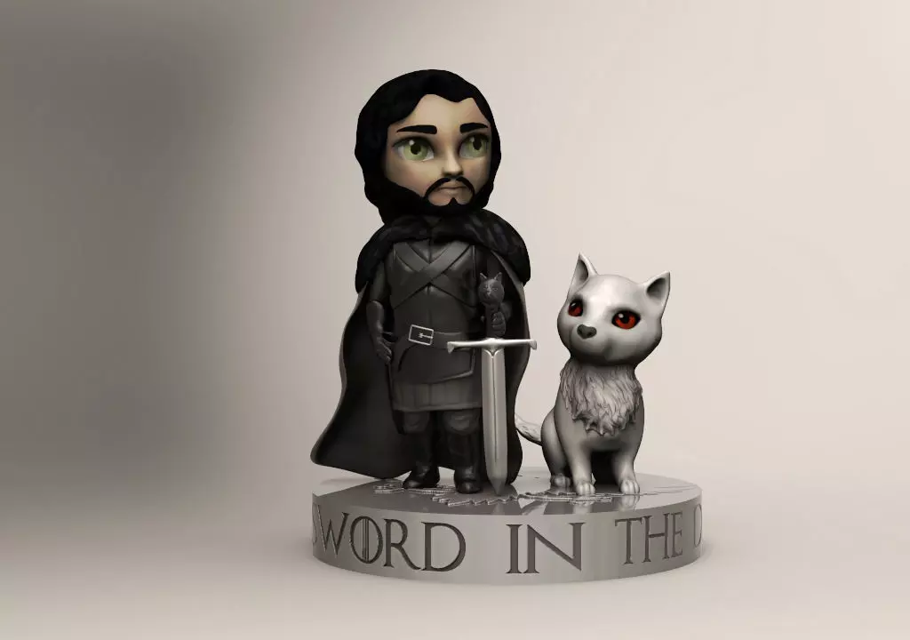 Jon Snow chibi 3D print model_0