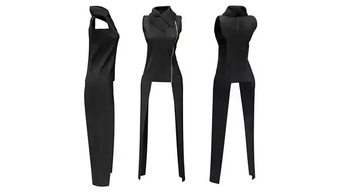 Fashion Style Black Low-poly 3D model