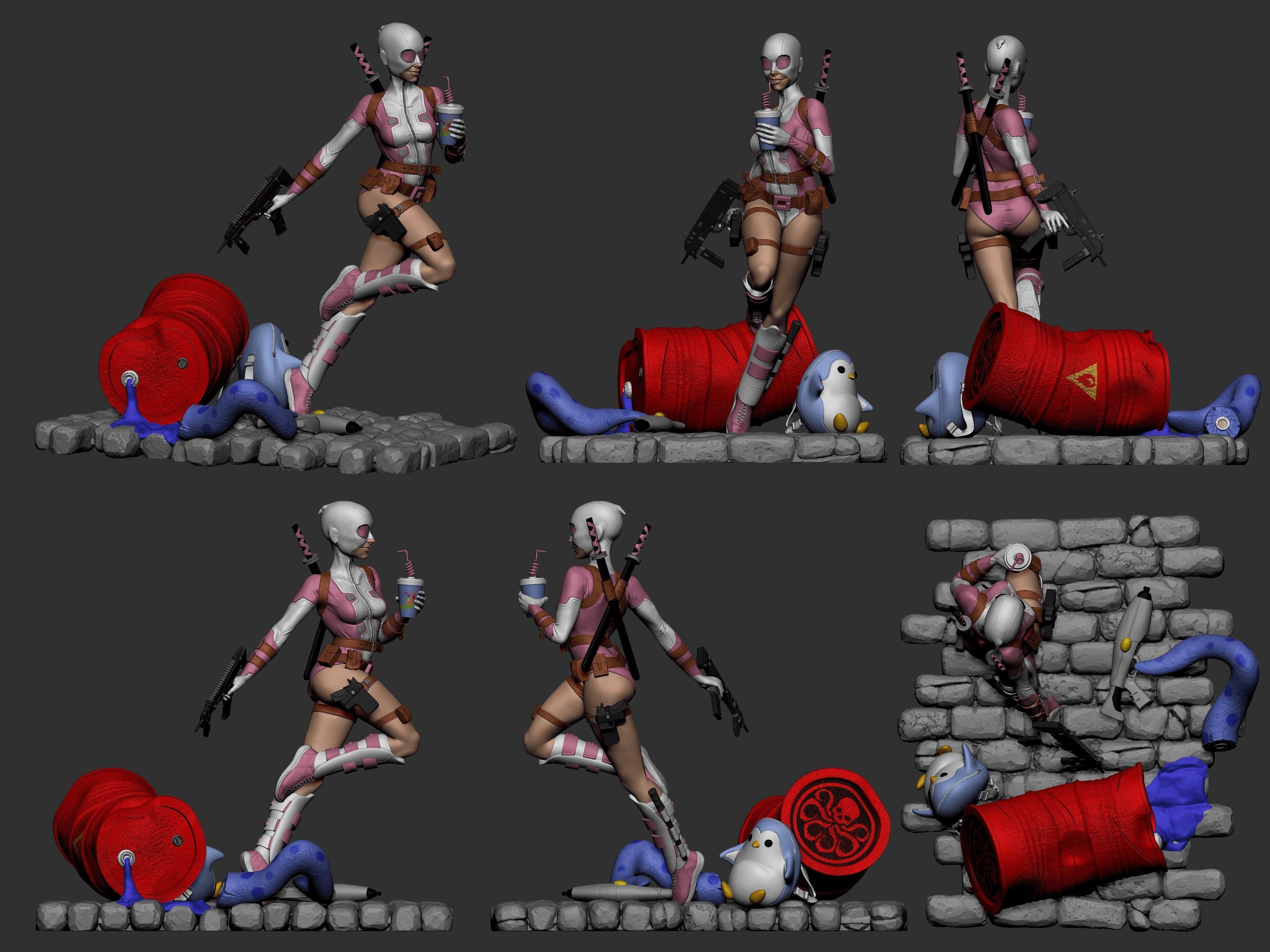 Gwenpool character 3D print model_1