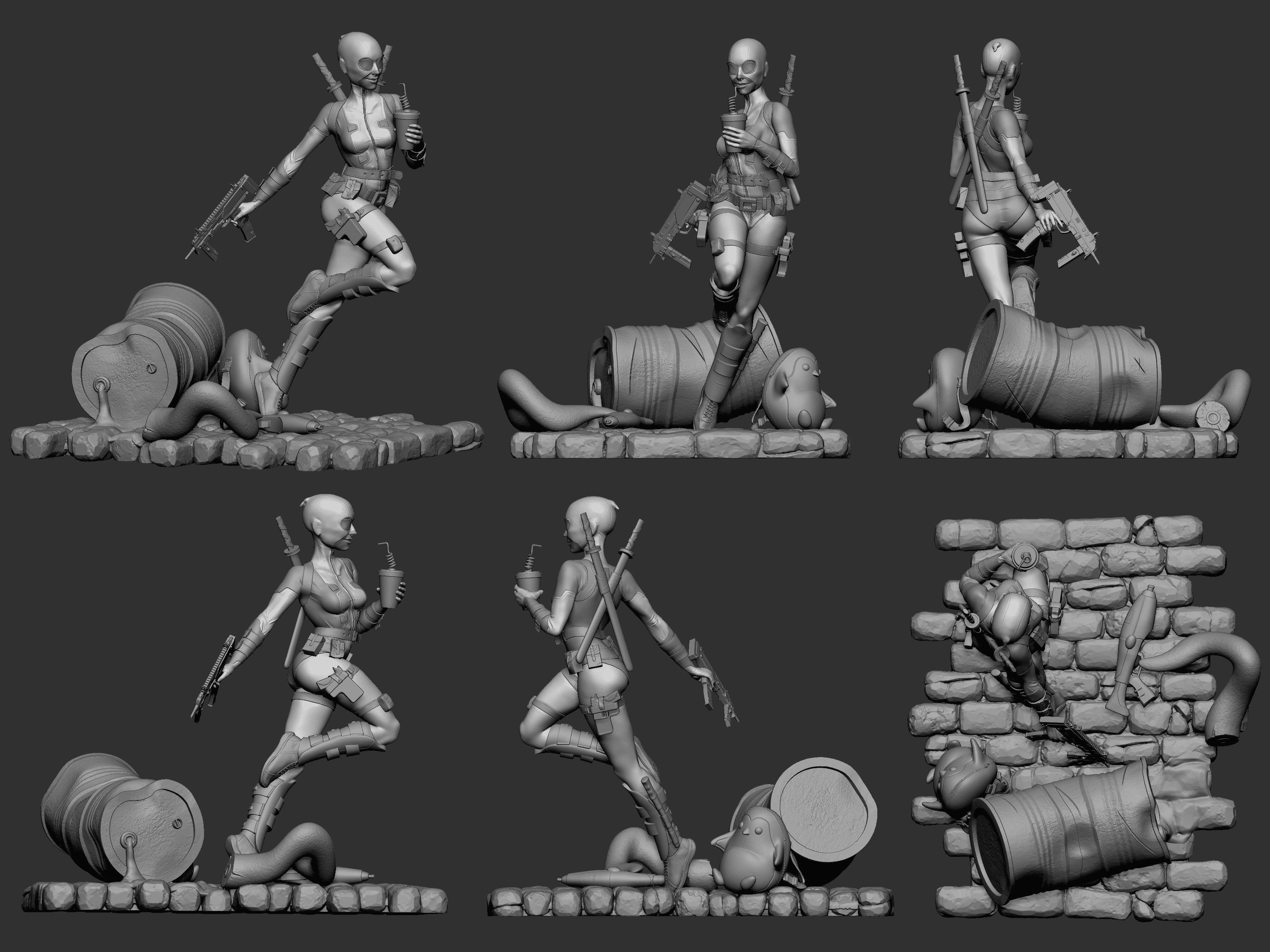 Gwenpool character 3D print model_2