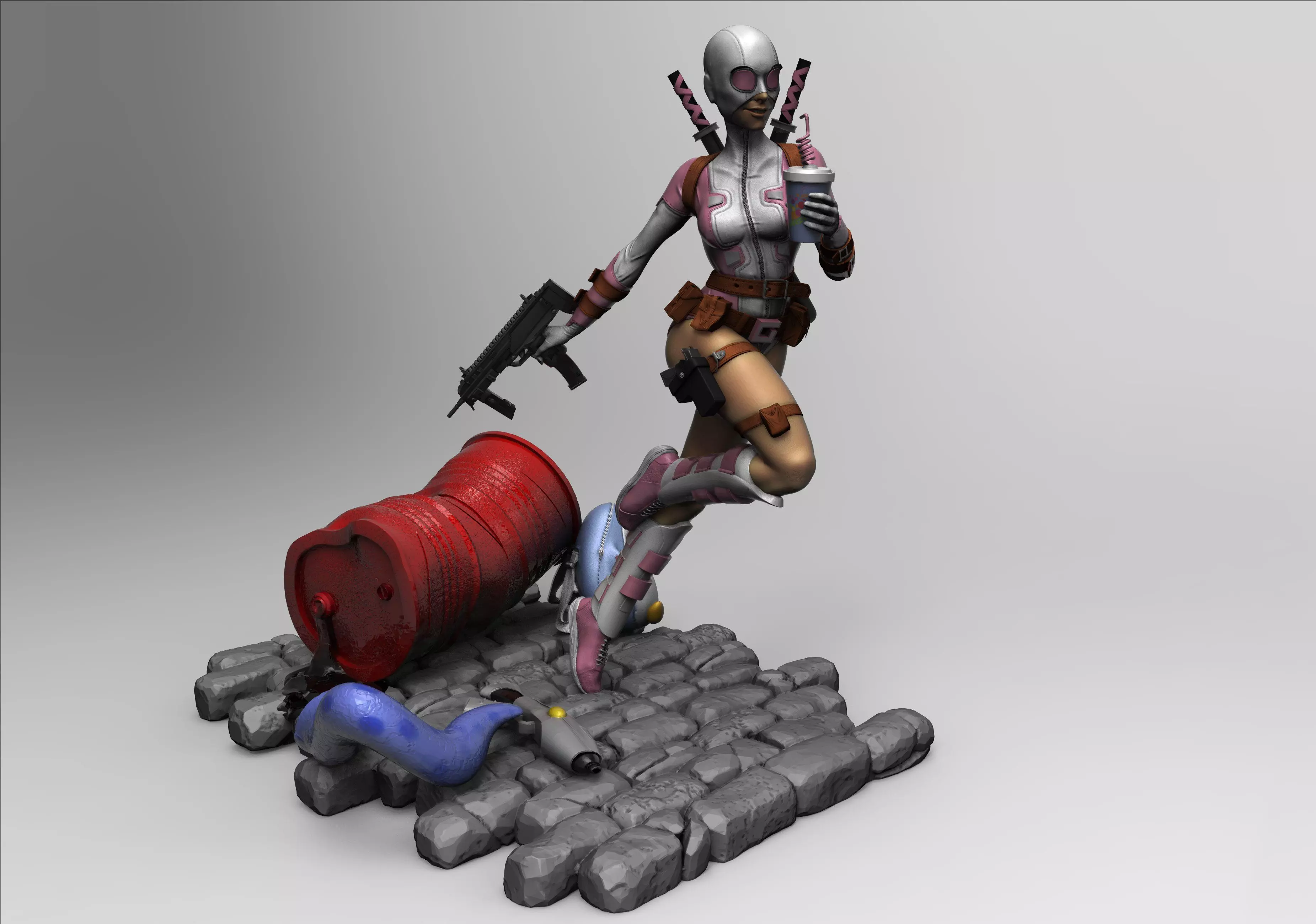 Gwenpool character 3D print model_0