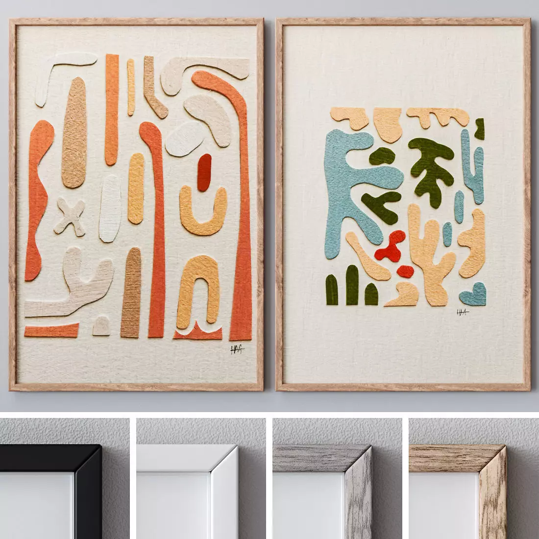 Set of large wall paintings 558 3D model_0