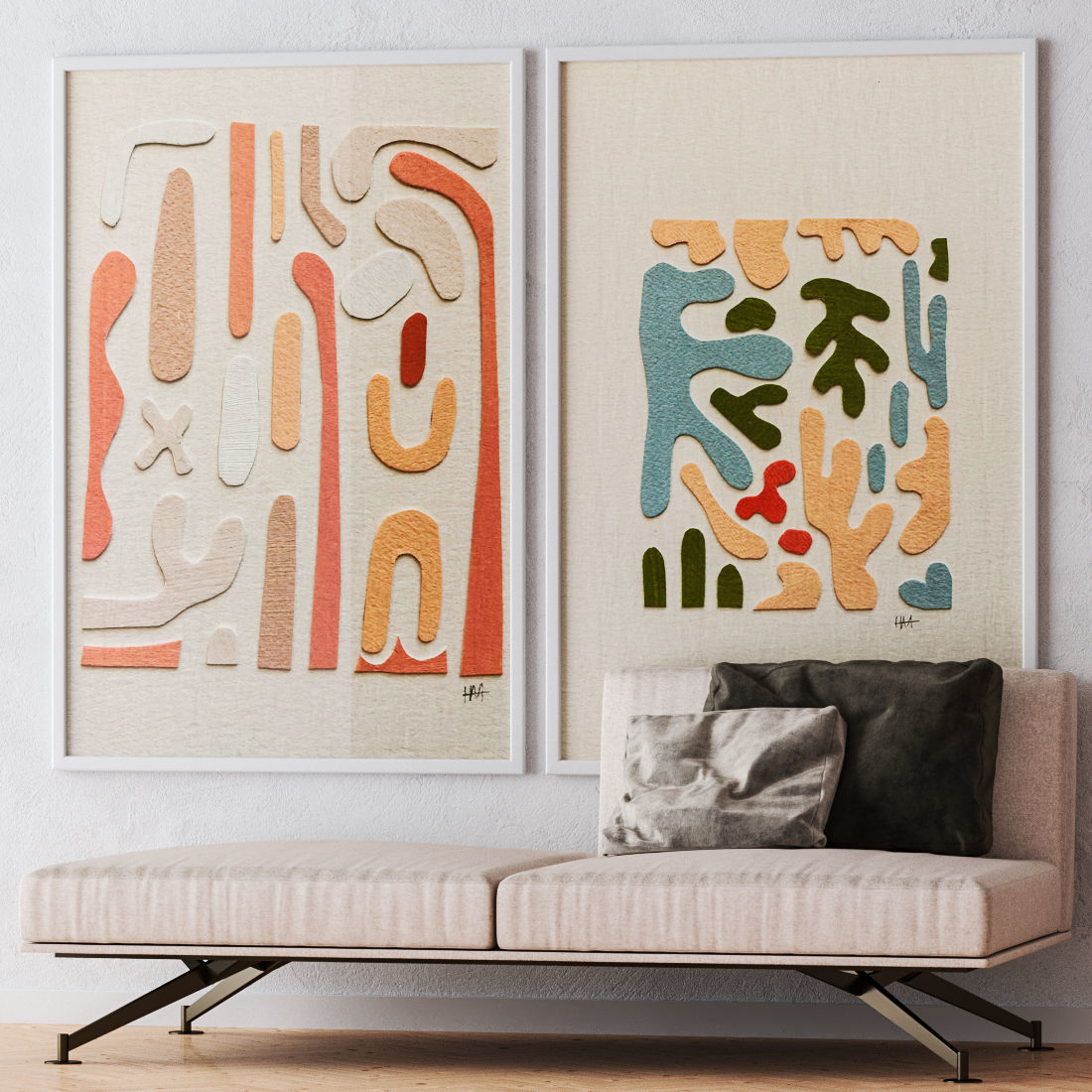 Set of large wall paintings 558 3D model_1