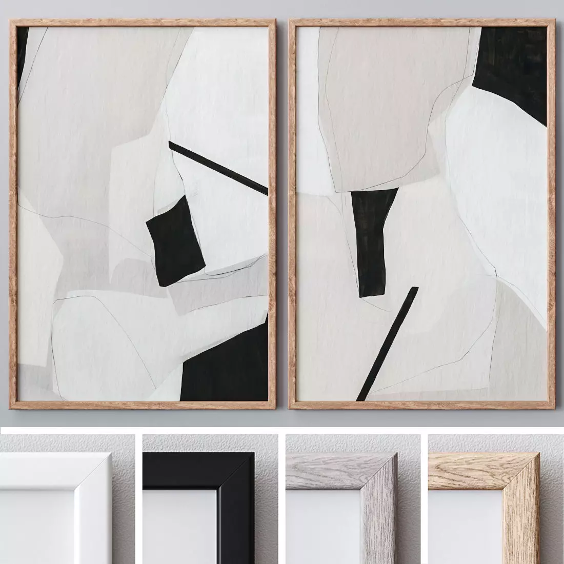 Set of large wall paintings 561 3D model_0