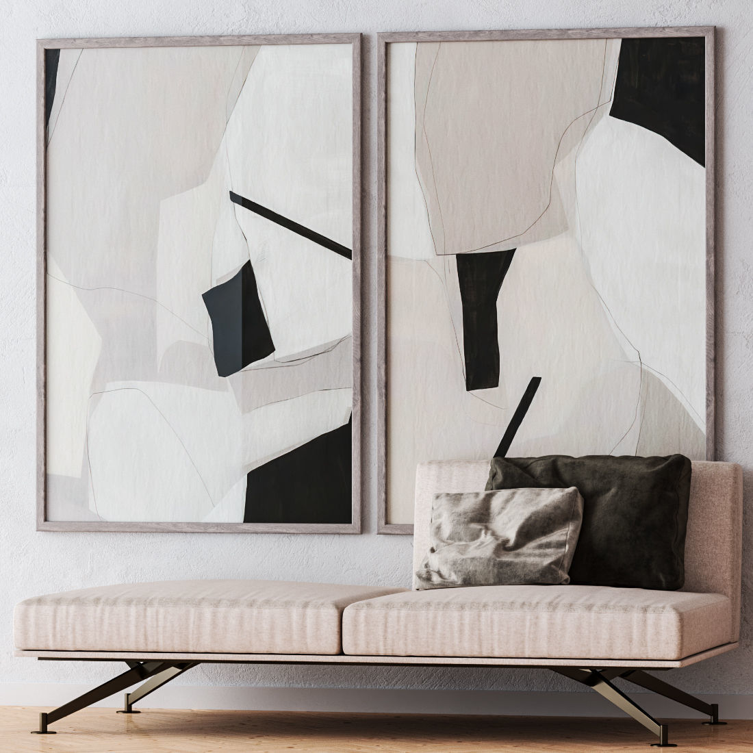 Set of large wall paintings 561 3D model_1