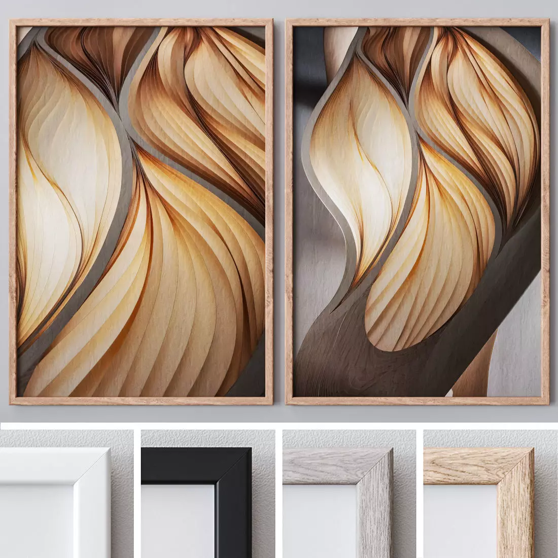 Set of large wall paintings 563 3D model