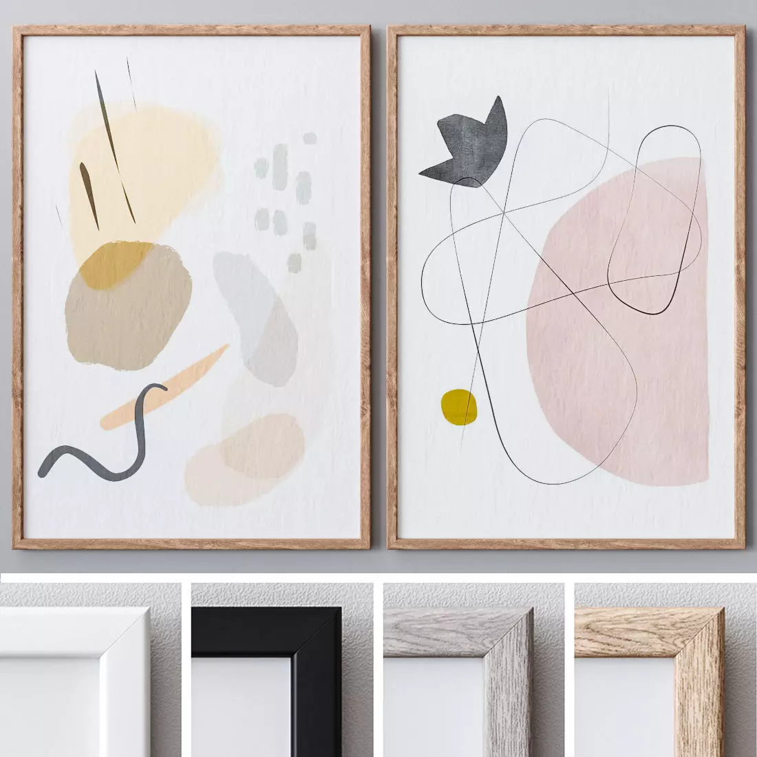 Set of large wall paintings 568 3D model_0