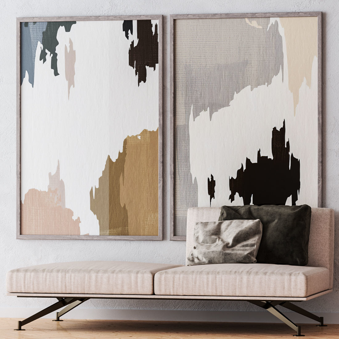 Set of large wall paintings 569 3D model_1