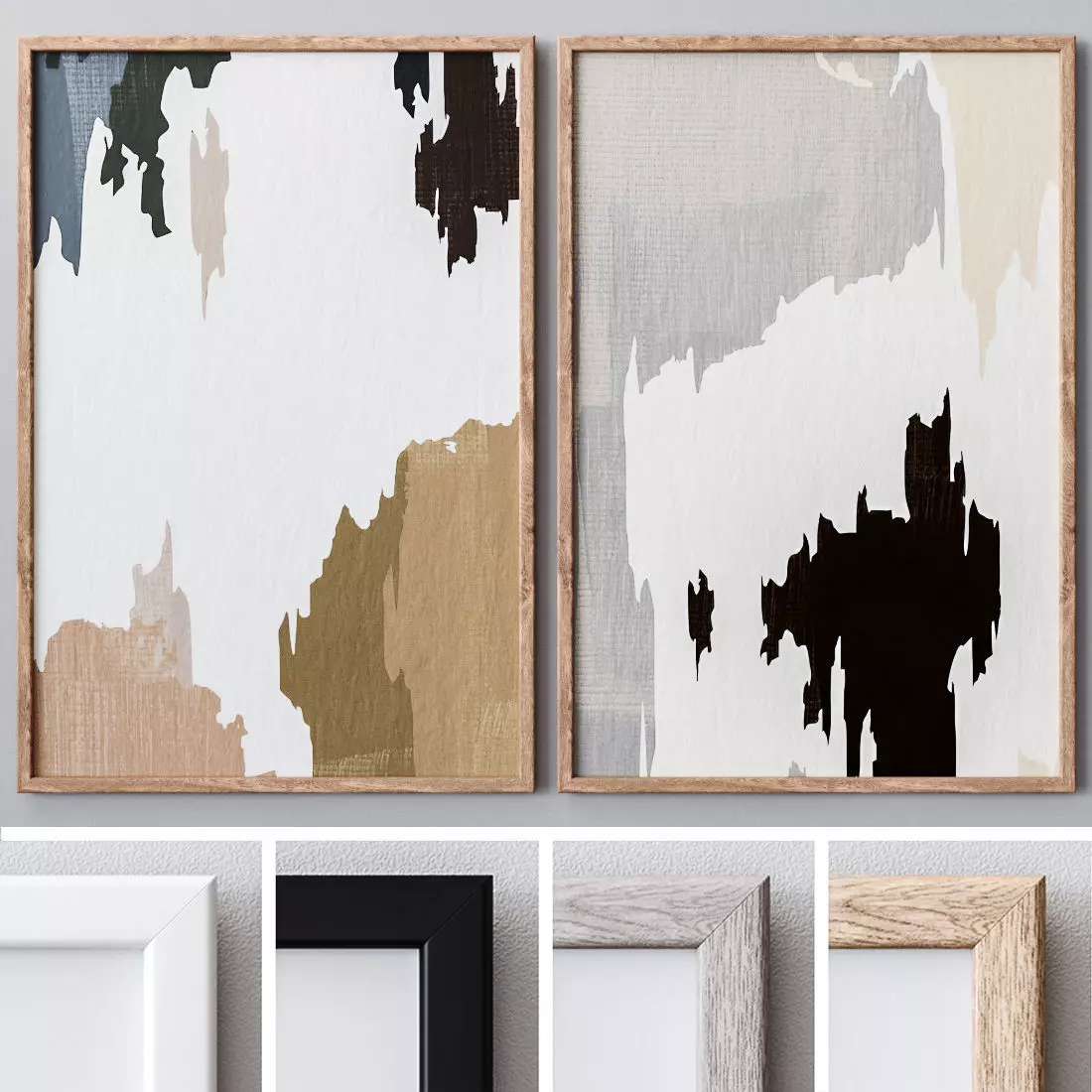 Set of large wall paintings 569 3D model_0