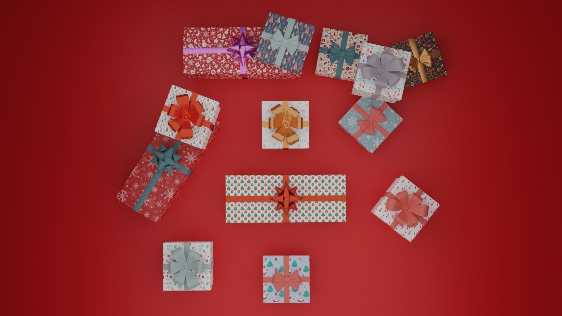 Gift Boxes Christmas 3D model_4