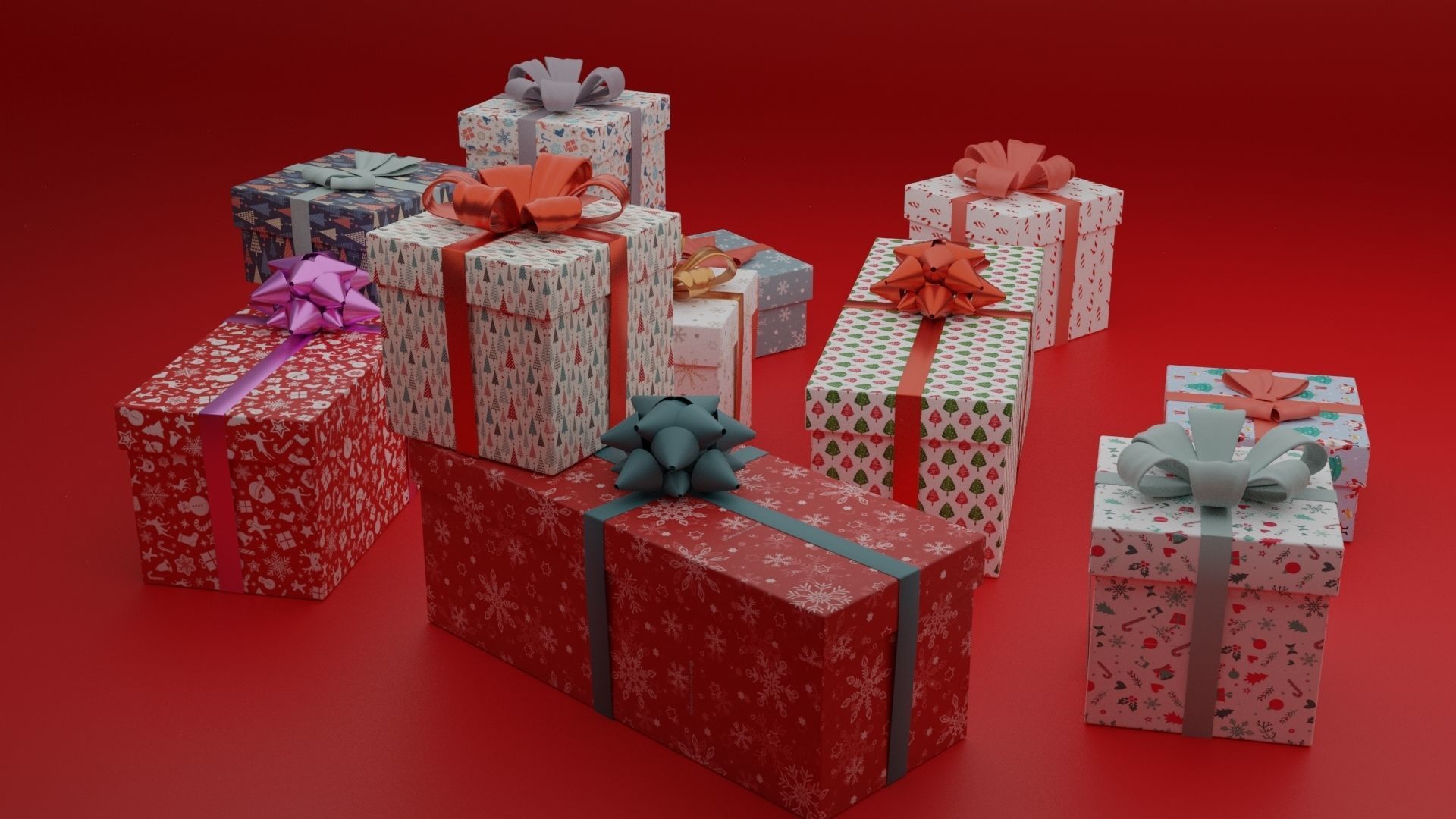 Gift Boxes Christmas 3D model_3