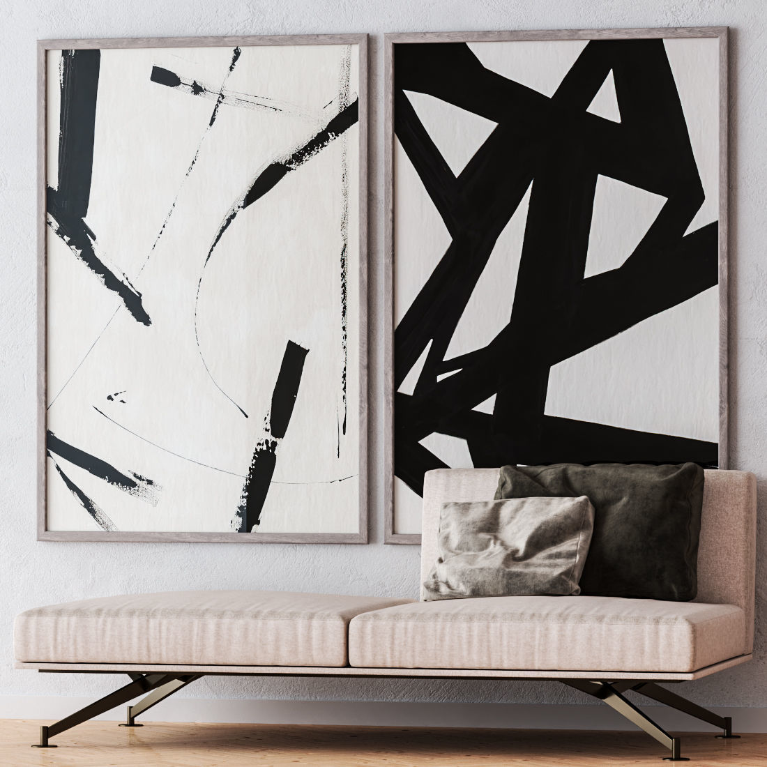 Set of large wall paintings 579 3D model_1