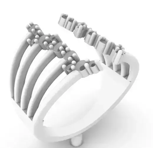 ring 8 with three rows of diamonds