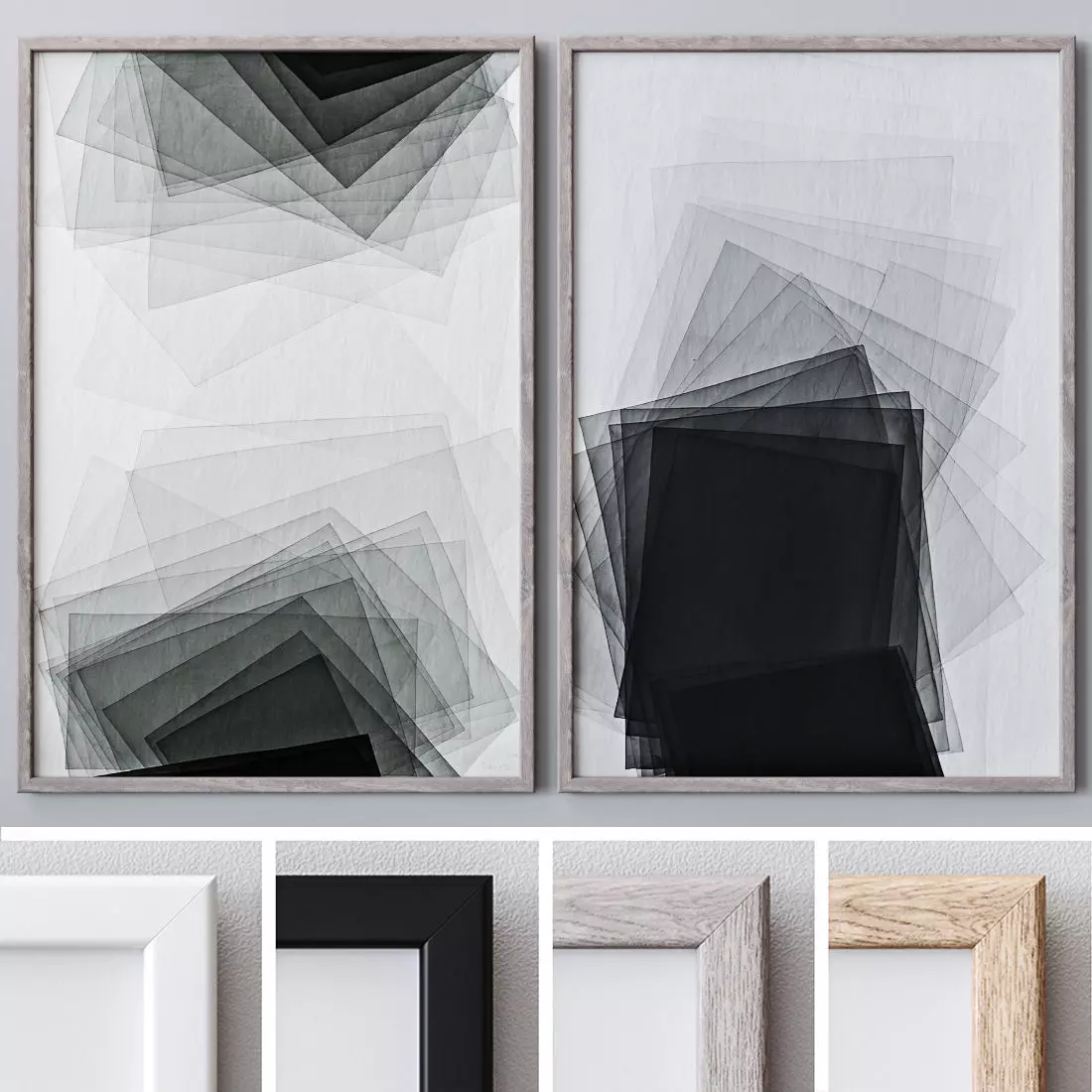 Set of large wall paintings 586 3D model_0