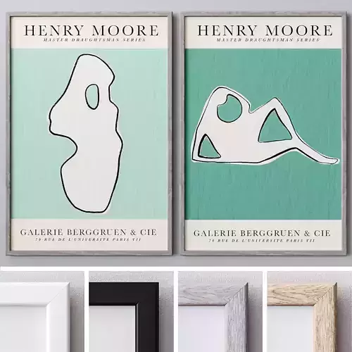 Set of large wall paintings 587 3D model