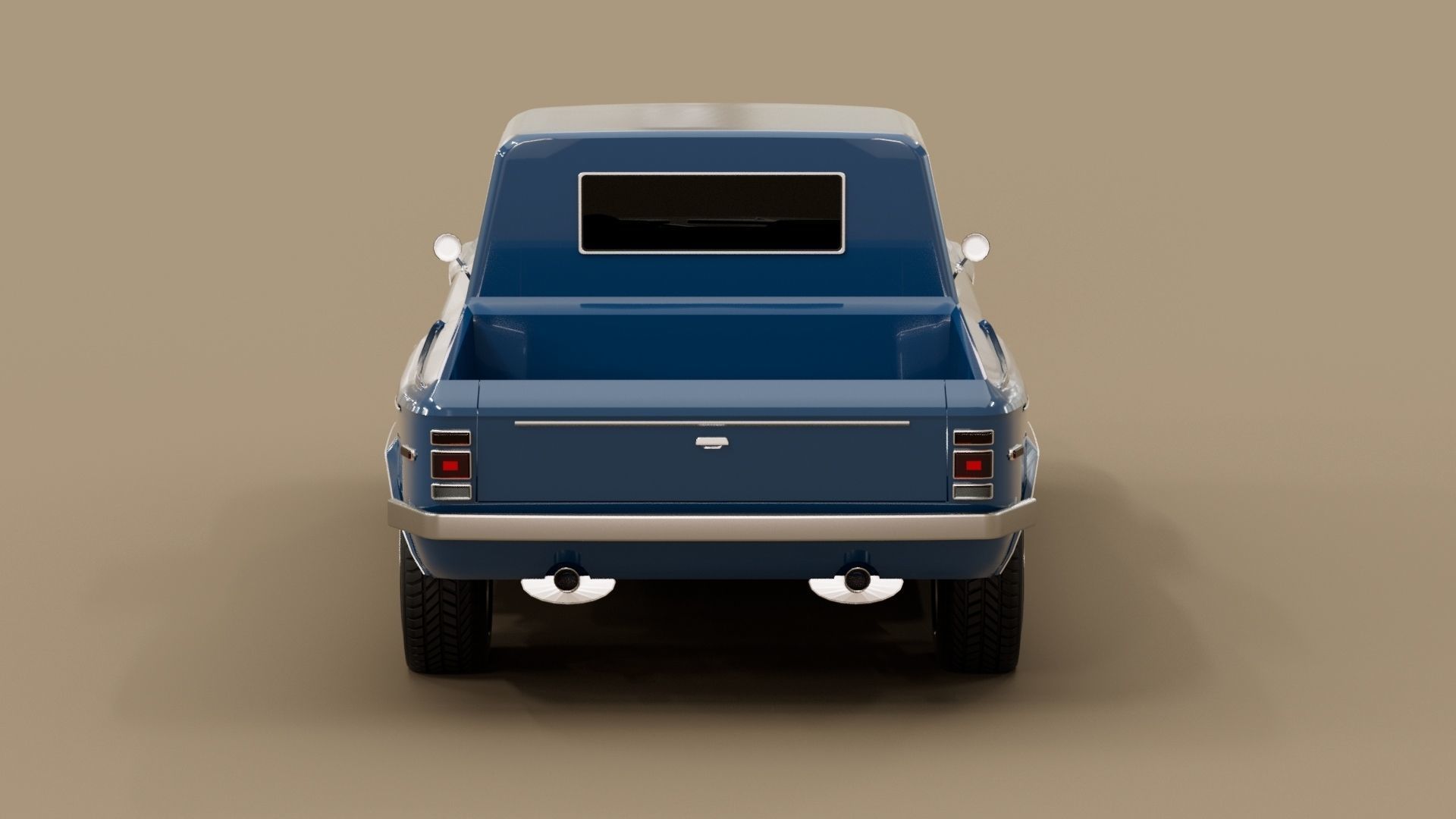 70s generic pickup truck suv Low-poly 3D model_10