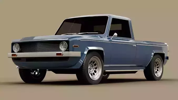 70s generic pickup truck suv  Low-poly 3D model