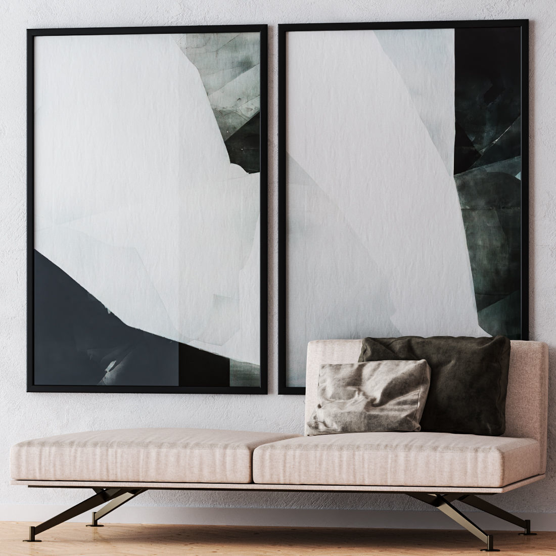 Set of large wall paintings 596 3D model_1