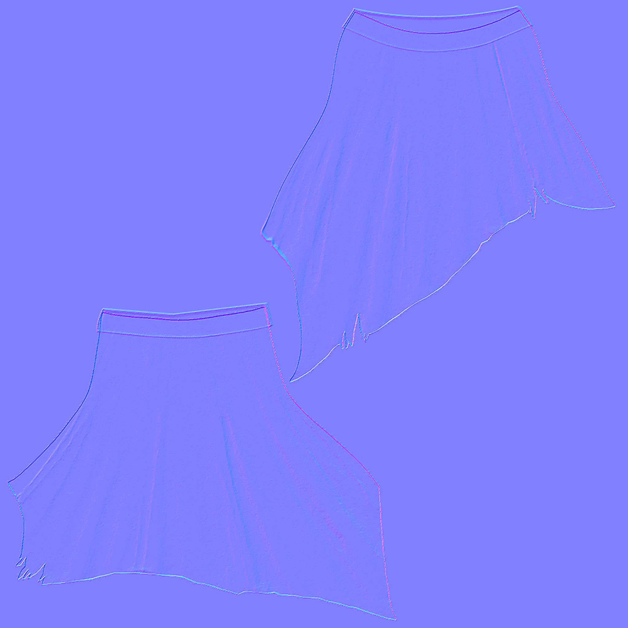Boho Hem Skirt Low-poly 3D model_11