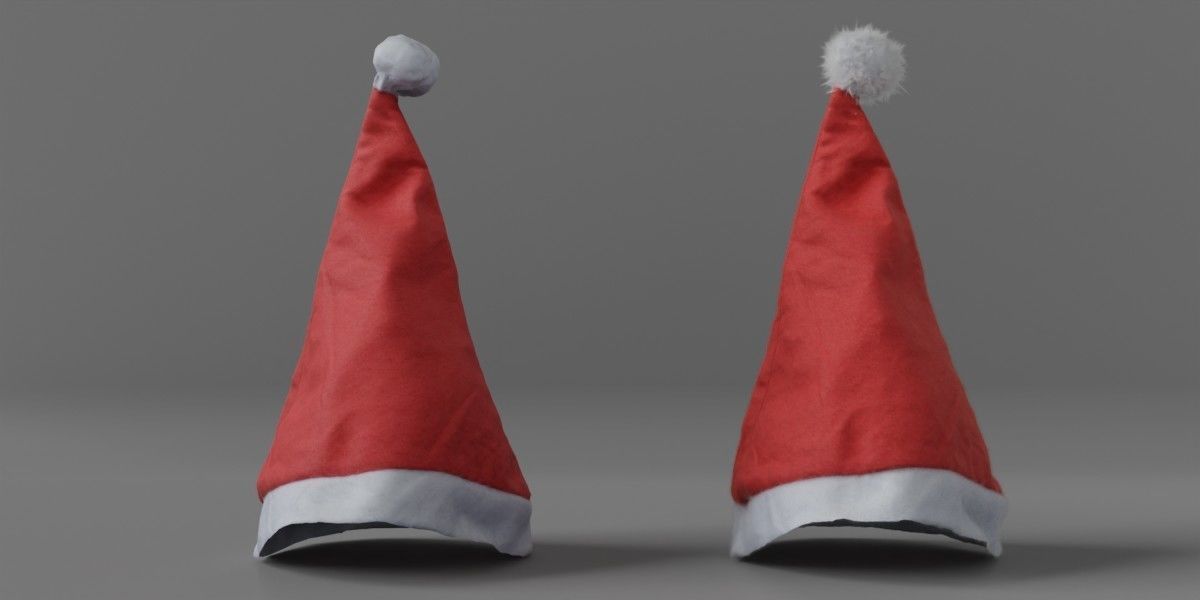 Photorealistic Christmas Hat Low-poly 3D model_2