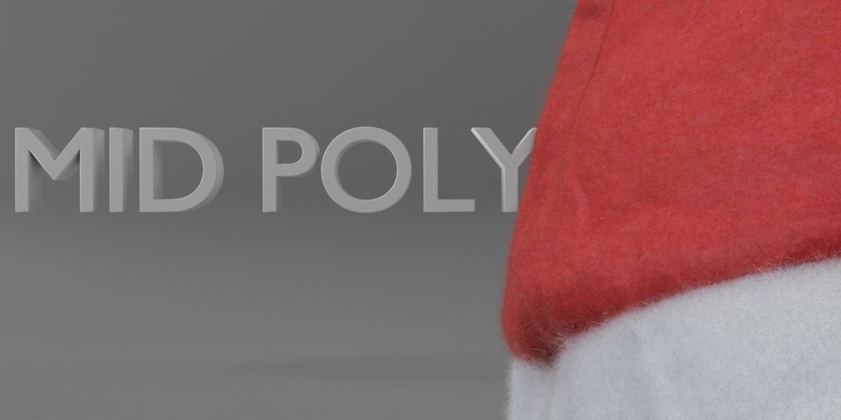 Photorealistic Christmas Hat Low-poly 3D model_6