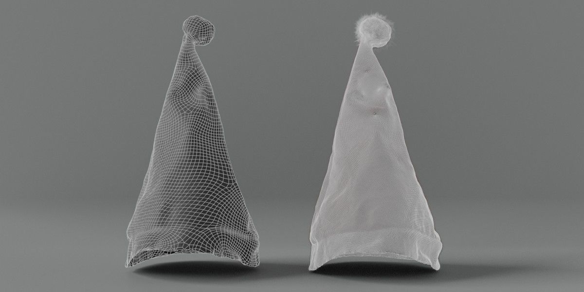 Photorealistic Christmas Hat Low-poly 3D model_3