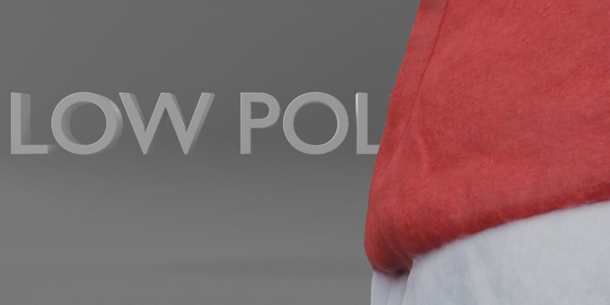 Photorealistic Christmas Hat Low-poly 3D model_5