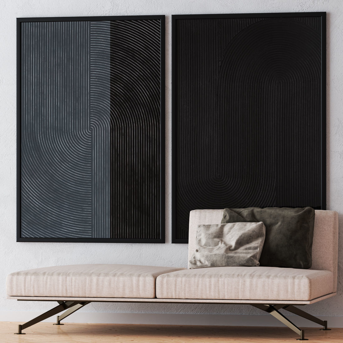 Set of large wall paintings  600 3D model_1