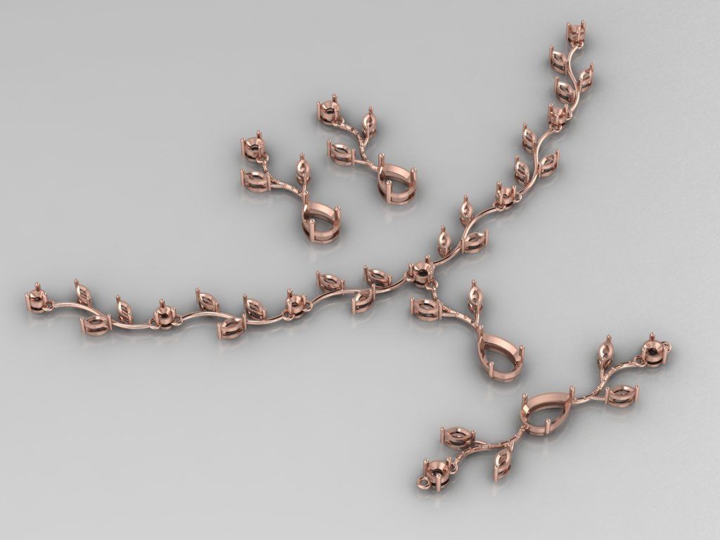 marquis set branch with leaves 3D print model_16
