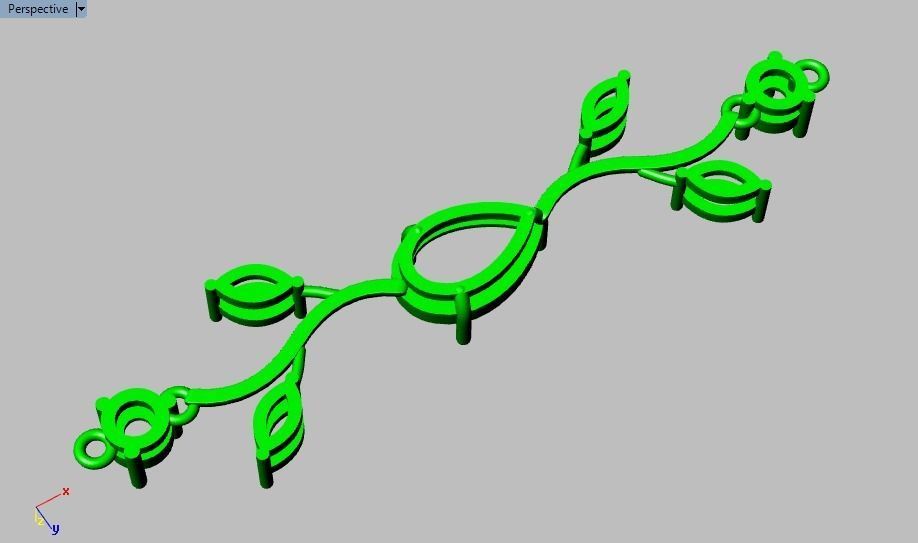 marquis set branch with leaves 3D print model_9