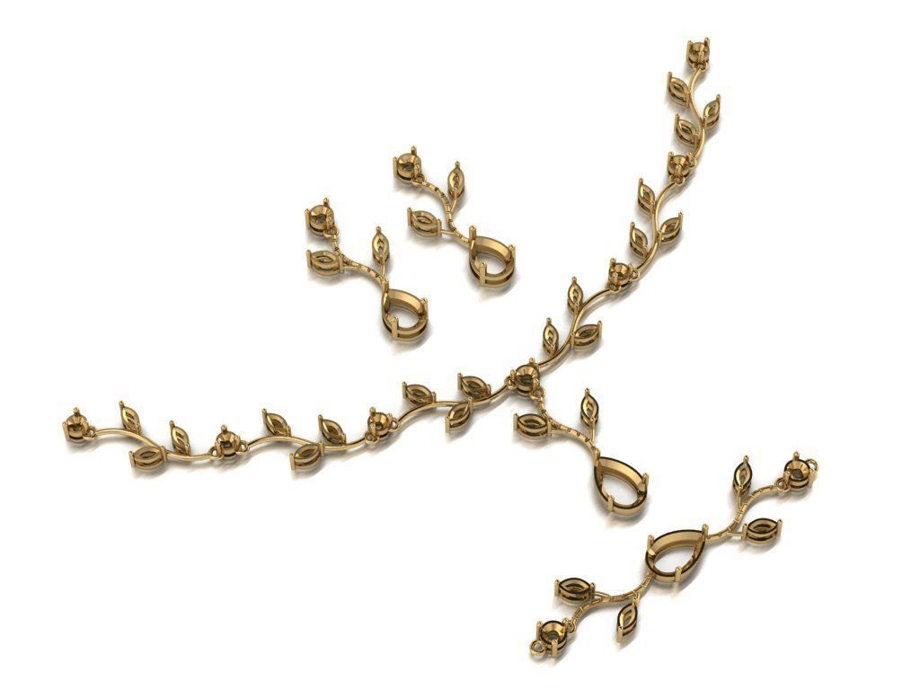 marquis set branch with leaves 3D print model_11