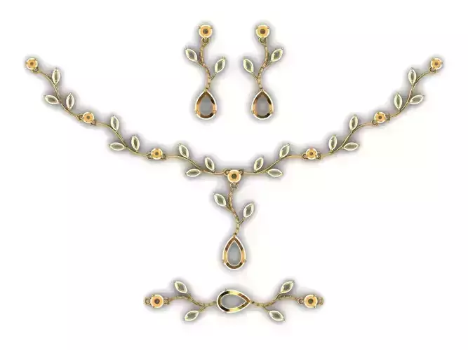 marquis set branch with leaves 3D print model