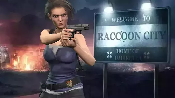 Jill Valentine from Resident Evil 3D Model Low-poly 3D model