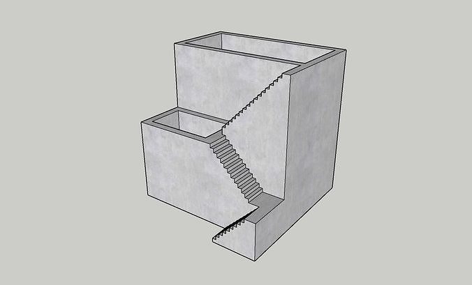 Mini Concrete Planter Box01 3D print model