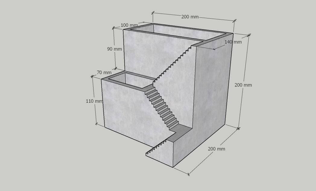 Mini Concrete Planter Box01 3D print model_1