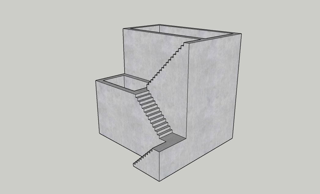 Mini Concrete Planter Box01 3D print model_2