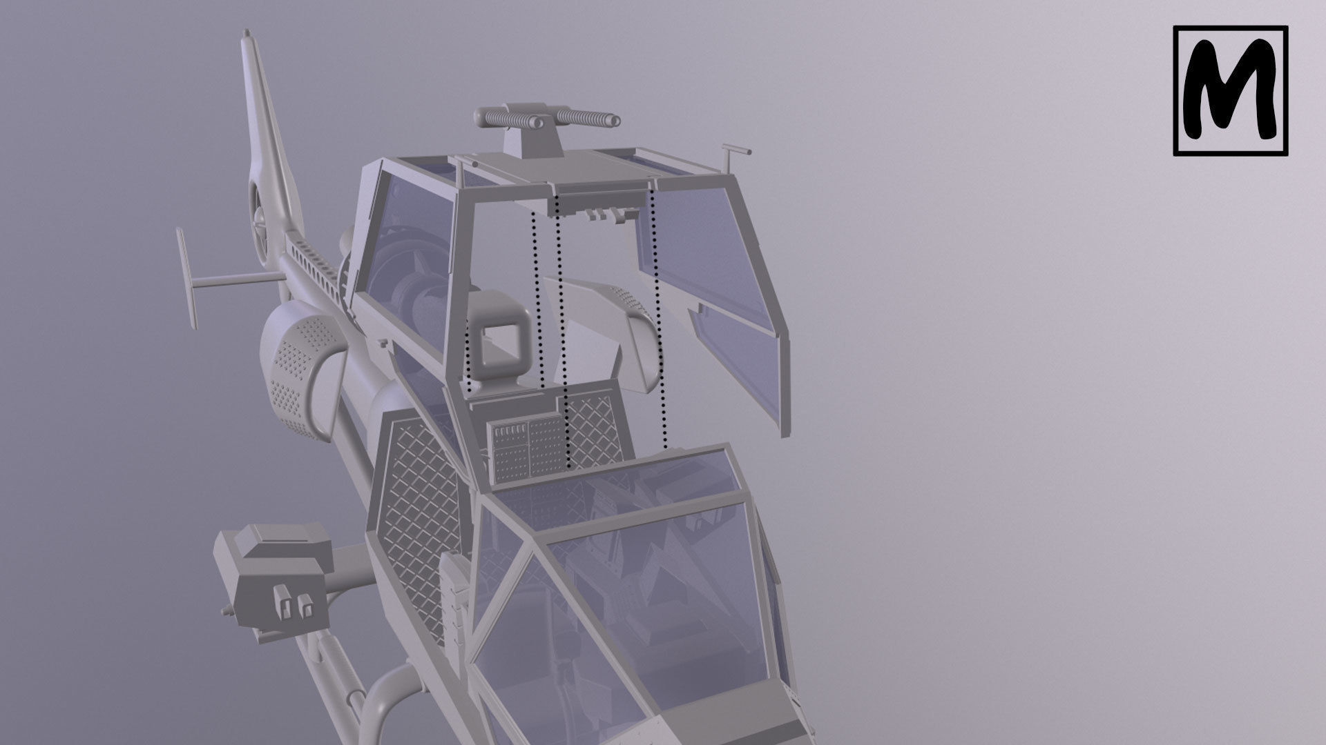 Blue Thunder helicopter 3D print model_32